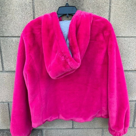 Sanctuary Luv The Nightlife Faux Fur Hoodie Jacket- Size Medium - Picture 4 of 4
